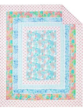 Lilly Pulitzer Patchwork Border Quilt Full / Queen Bedding Pastel Butterfly NWT